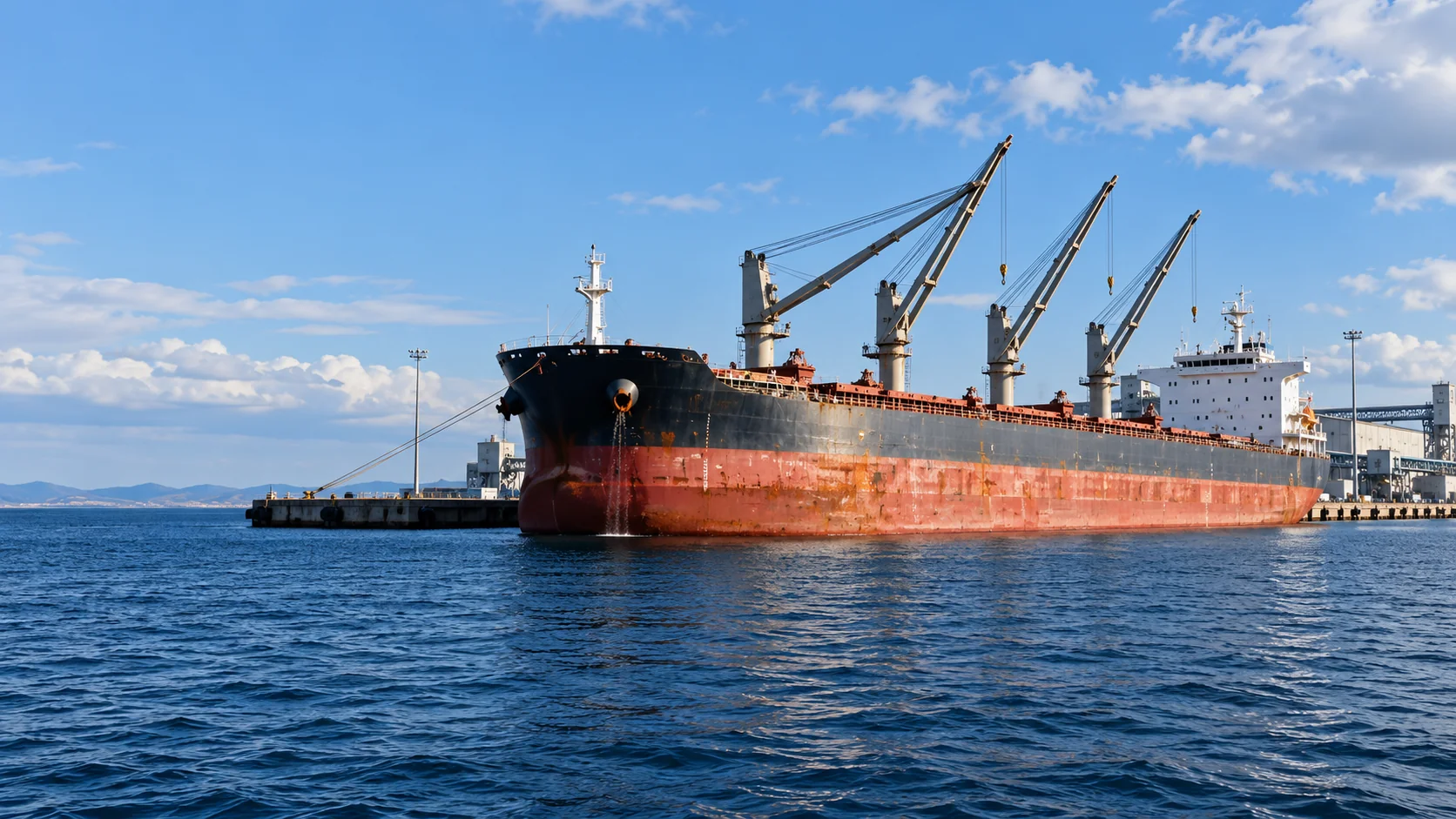 Cargo vessel at an Indonesian port